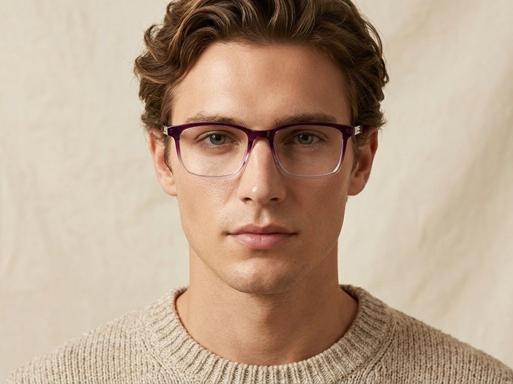 Gafas rectangulares TR90 moradas #BS1924-0268