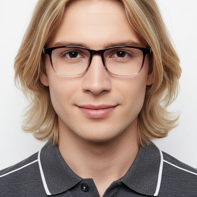 Lunettes rectangulaires violettes TR90 #BS1924-0268