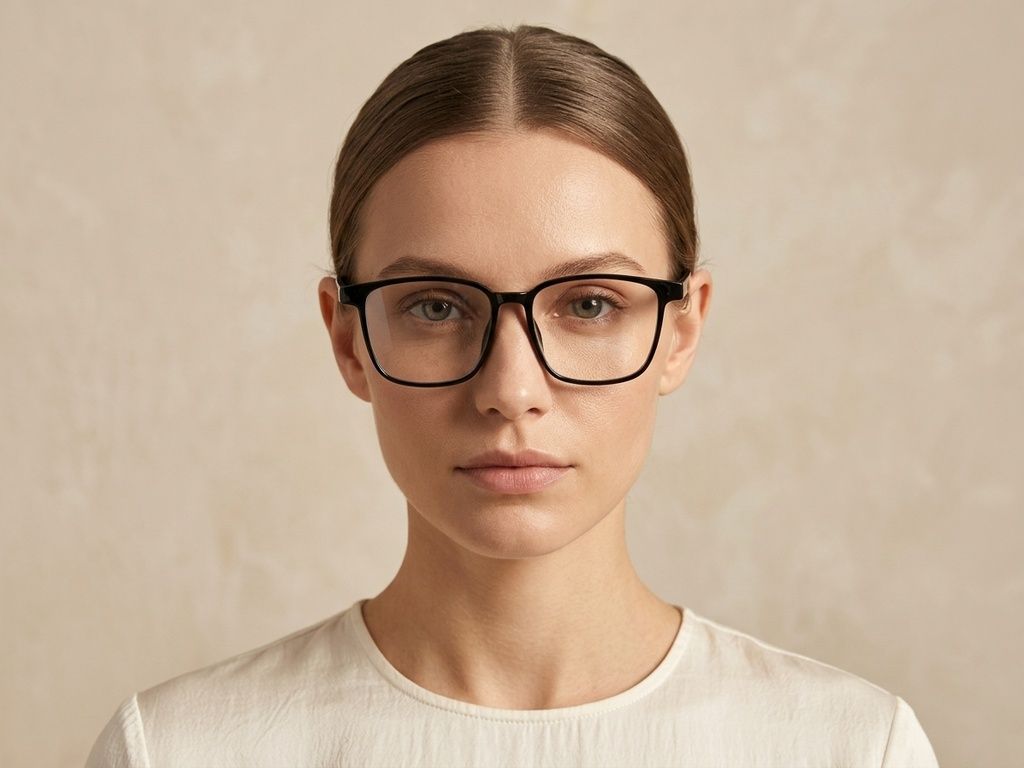 Rechteckige schwarze TR90-Brille #BS1924-0272