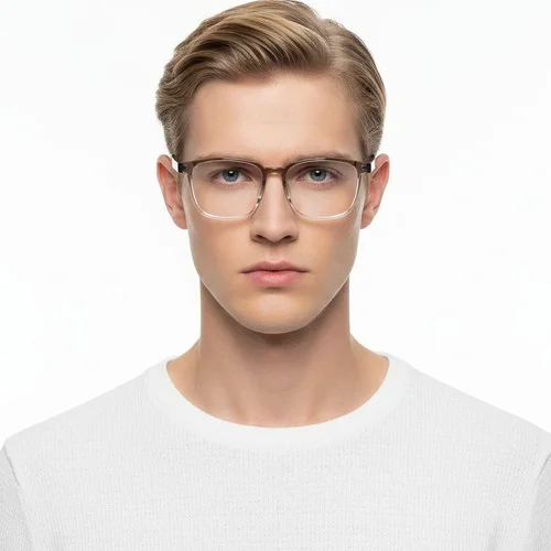 Lunettes rectangulaires marron TR90 #BS1924-0276
