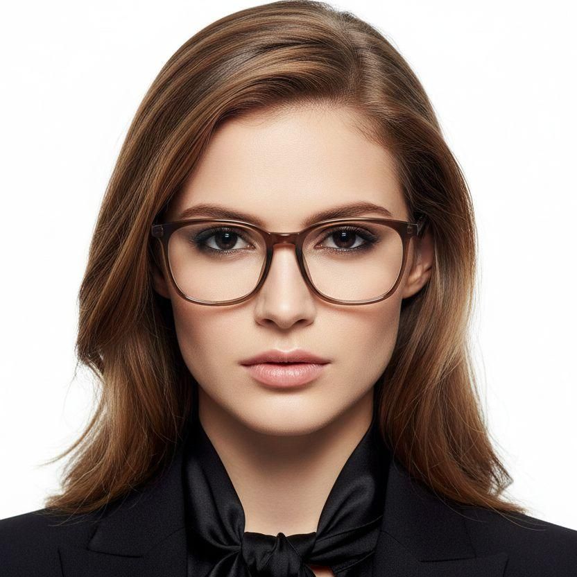 Rectangular Brown TR90 Glasses #BS1924-0278