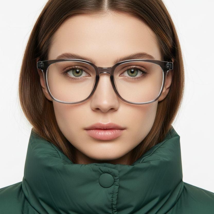 Rechthoekige grijze TR90-bril #BS1924-0282