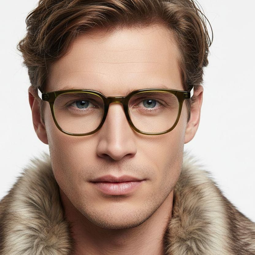 Rectangular Green TR90 Glasses #BS1924-0286