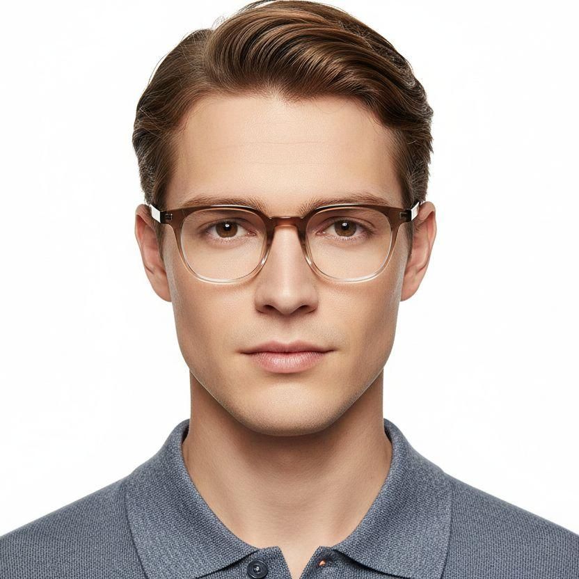 Rectangular Brown TR90 Glasses #BS1924-0289