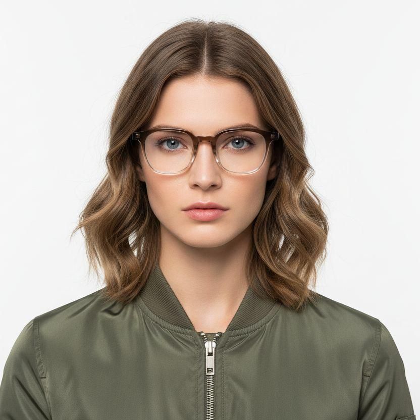 Rechteckige braune TR90-Brille #BS1924-0289