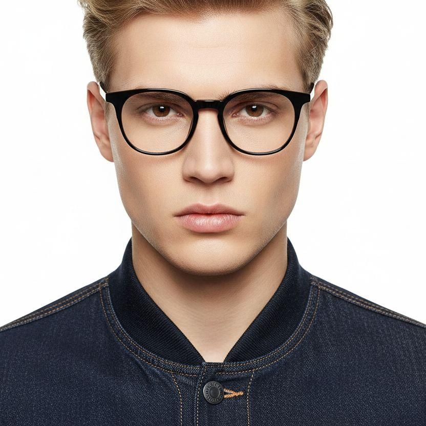 Oval Black TR90 Glasses #BS1924-0291