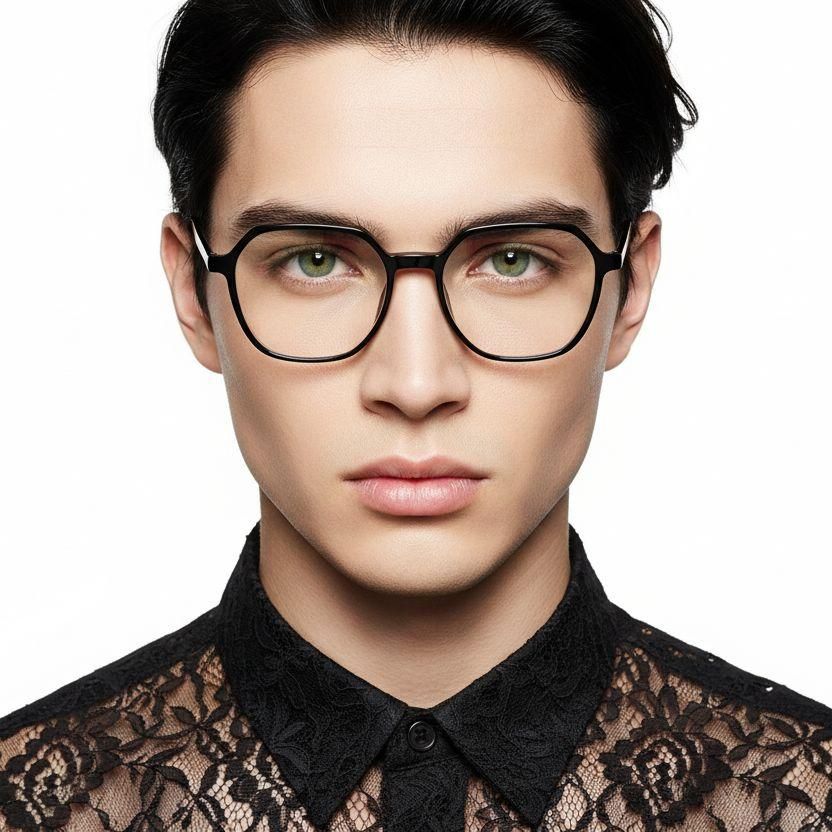 Geometric Black TR90 Glasses #BS1924-0303