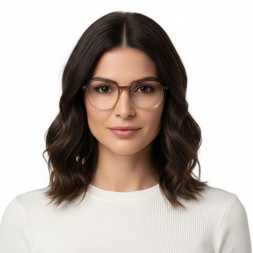 Geometric Brown TR90 Glasses #BS1924-0307