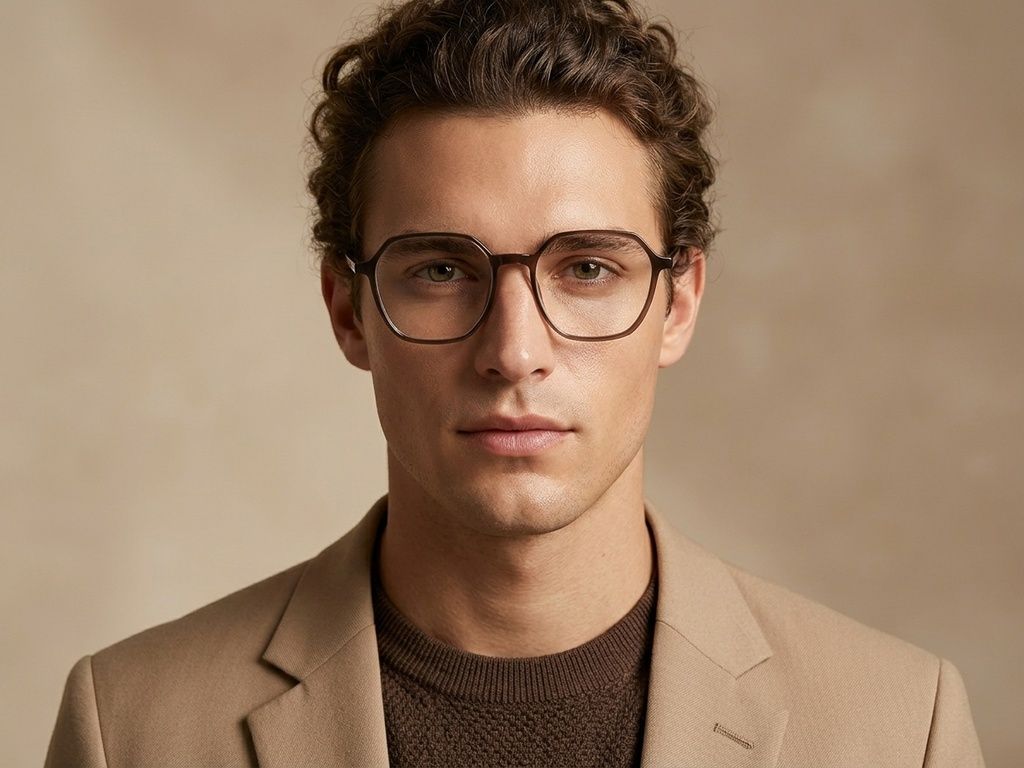 Geometrische braune TR90-Brille #BS1924-0308