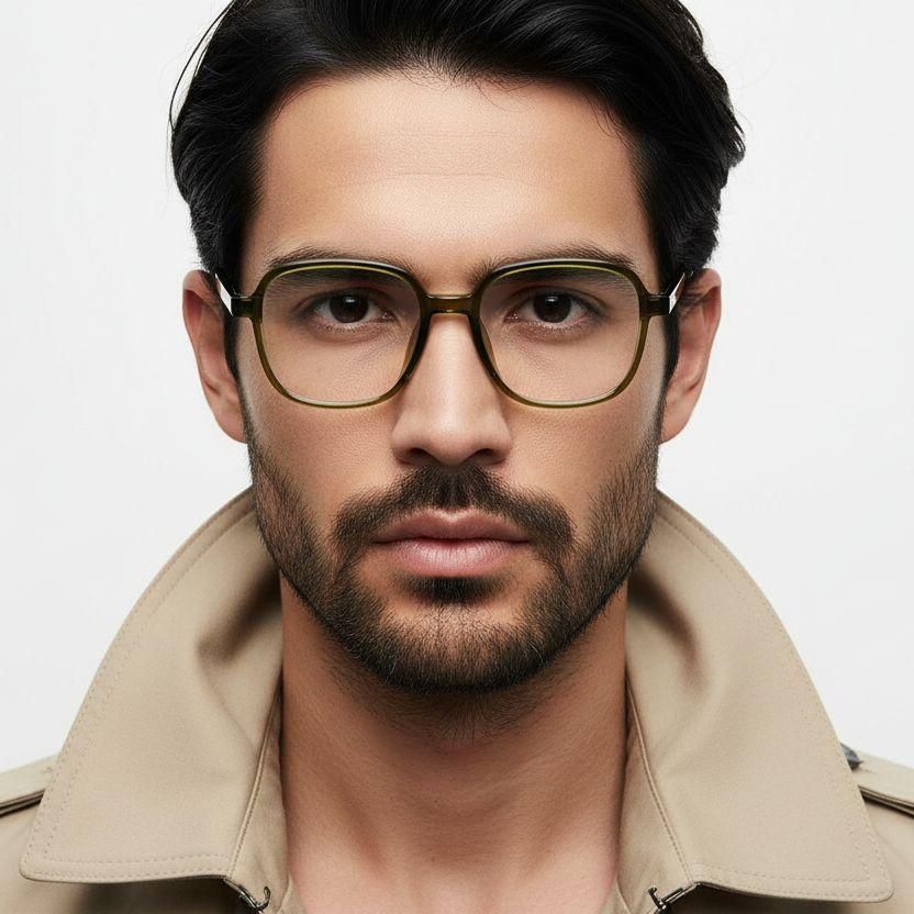 Occhiali geometrici in TR90 verde #BS1924-0315