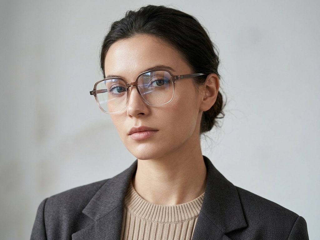 Geometric Brown TR90 Glasses #BS1924-0317