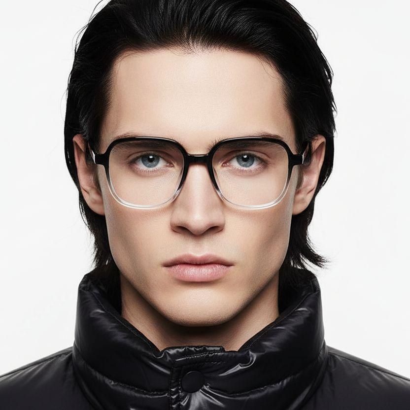 Geometric Black TR90 Glasses #BS1924-0318