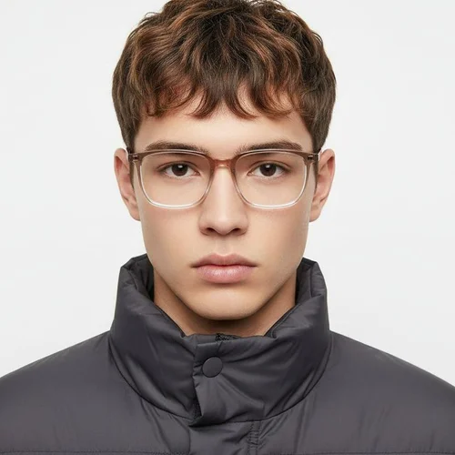 Lunettes rectangulaires marron TR90 #BS1924-0320
