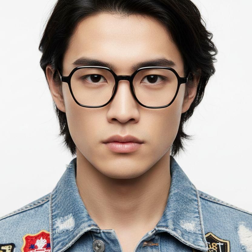 Geometric Black TR90 Glasses #BS1924-0322