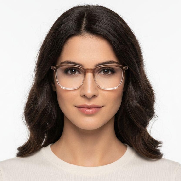 Rectangular Brown TR90 Glasses #BS1924-0330