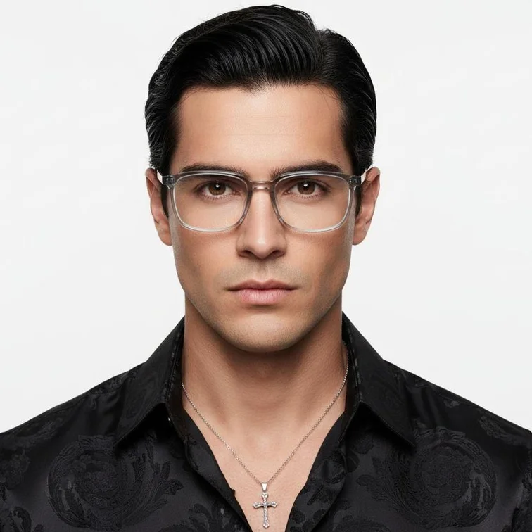Rectangular Gray TR90 Glasses #BS1924-0334