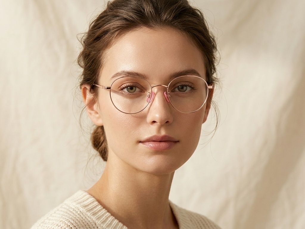 Oval Pink Titanium Glasses #BS1924-0346