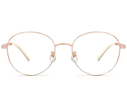 Lunettes ovales en titane rose #BS1924-0346