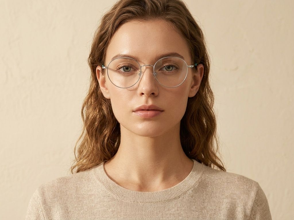 Oval Silver Titanium Glasses #BS1924-0347
