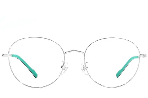 Lunettes ovales en titane argenté #BS1924-0347