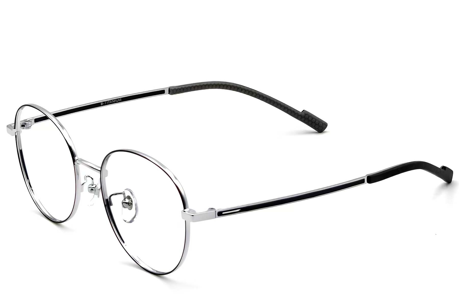 Oval Black Titanium Glasses #BS1924-0350