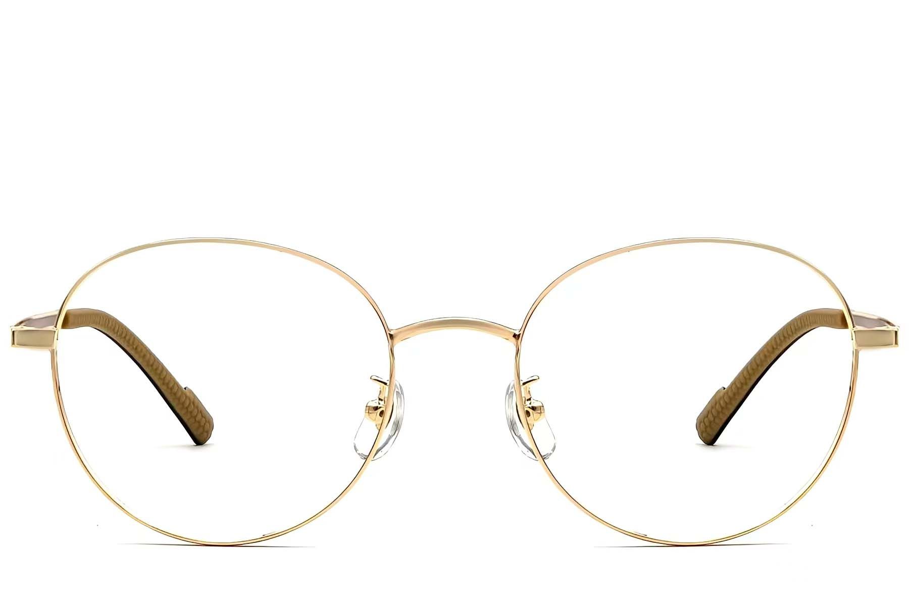 Oval Golden Titanium Glasses #BS1924-0351