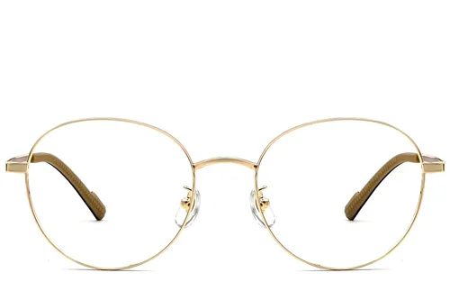 Lunettes ovales en titane doré #BS1924-0351