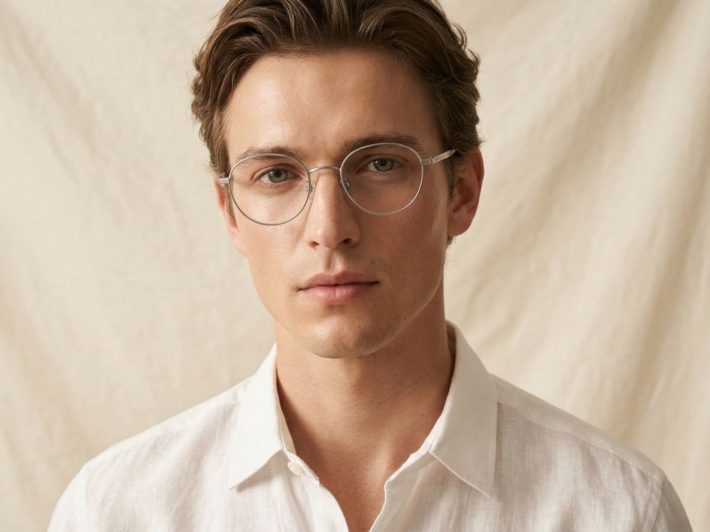 Oval Grey Titanium Glasses #BS1924-0352
