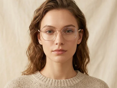 Lunettes géométriques en titane rose #BS1924-0353