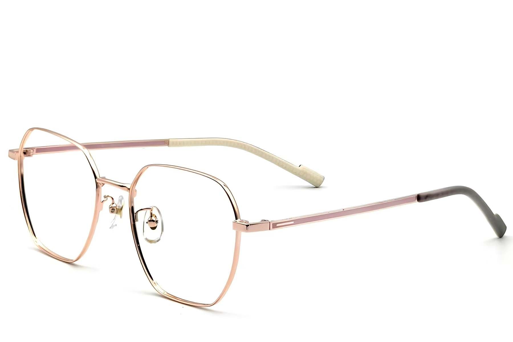 Gafas geométricas de titanio rosa #BS1924-0353