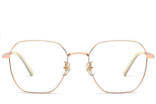 Lunettes géométriques en titane rose #BS1924-0353