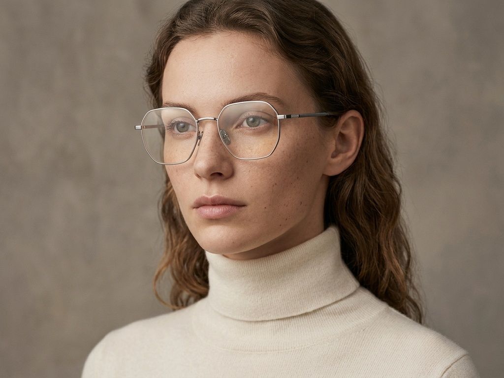 Geometric Silver Titanium Glasses #BS1924-0354