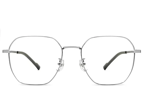 Lunettes géométriques en titane argenté #BS1924-0354