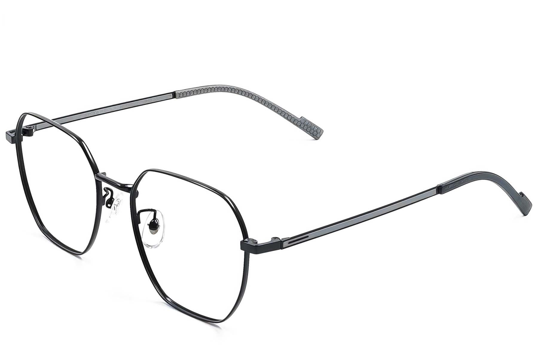 Geometric Black Titanium Glasses #BS1924-0355