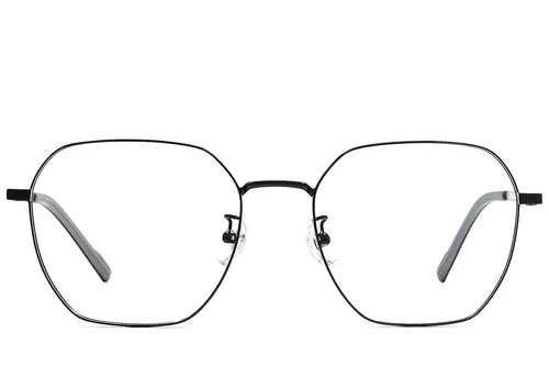 Lunettes géométriques en titane noir #BS1924-0355
