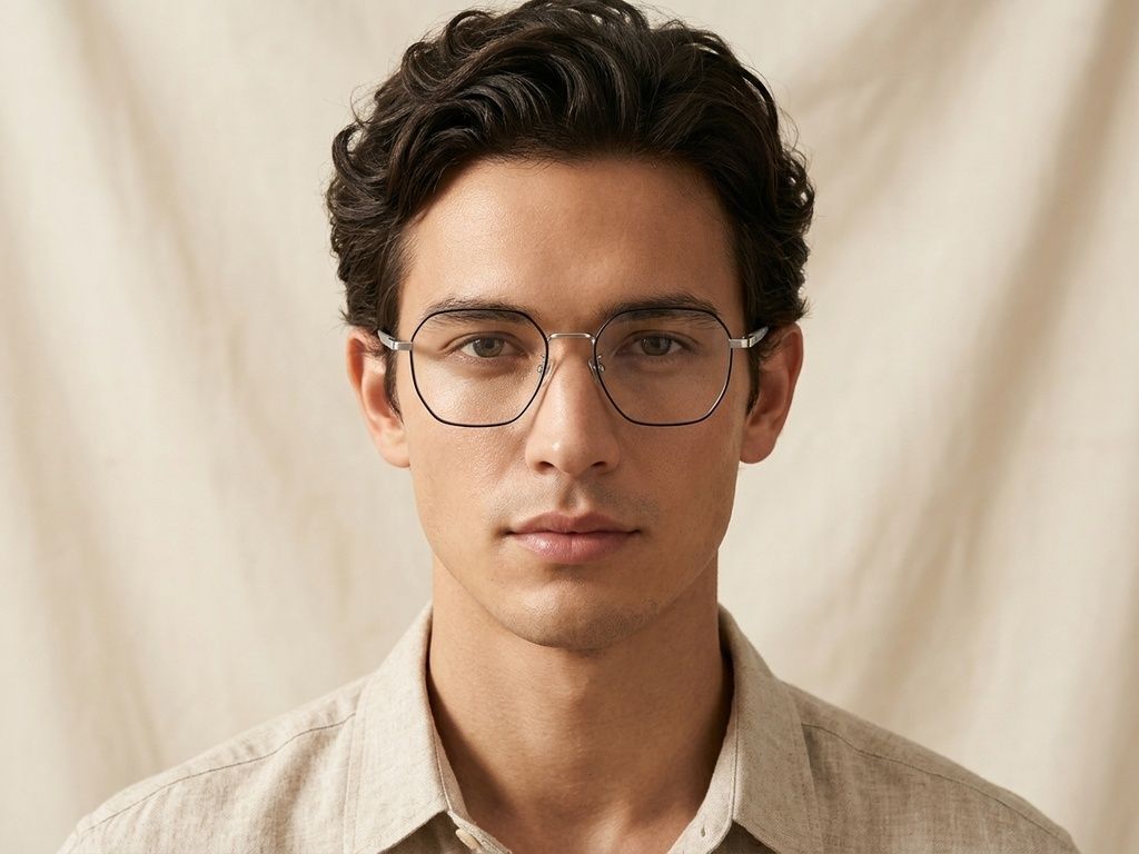 Geometric Black Titanium Glasses #BS1924-0357