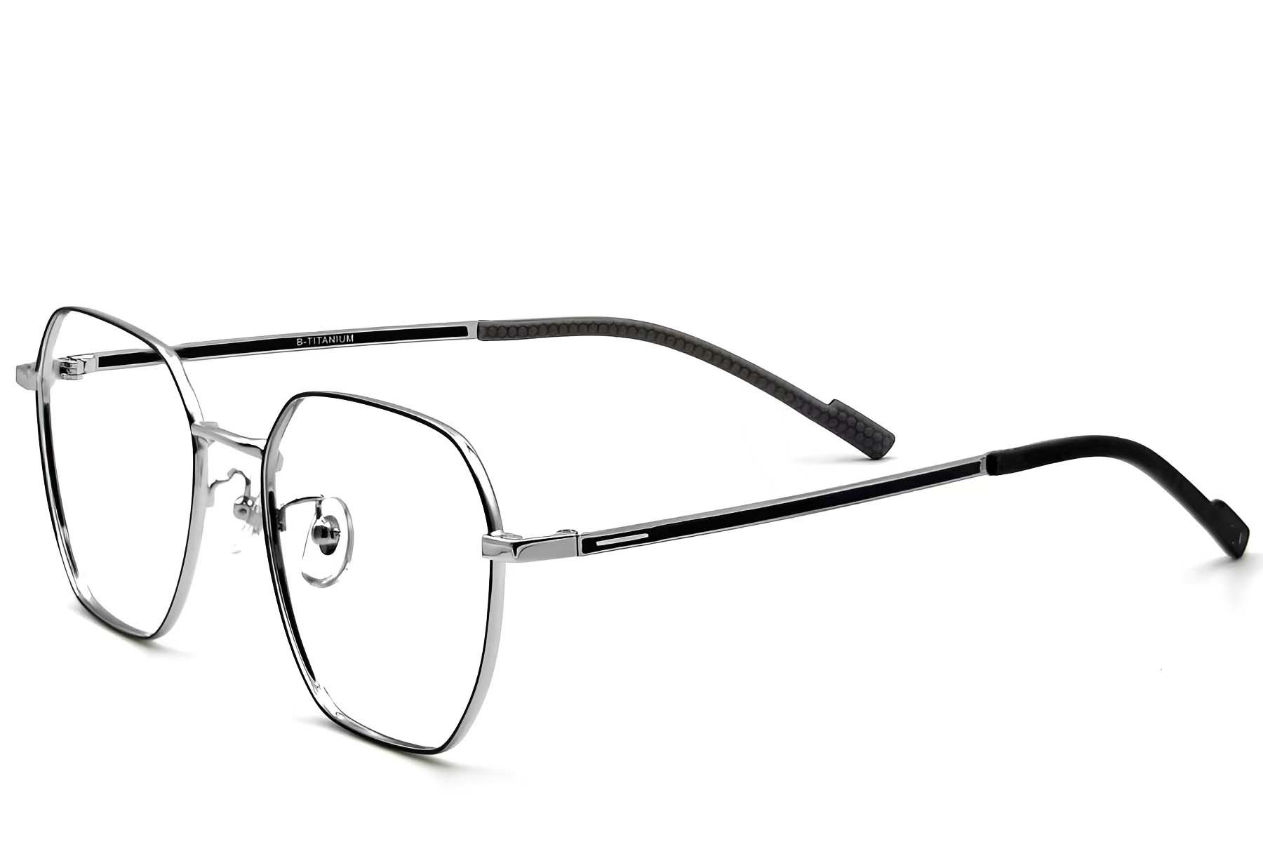 Geometric Black Titanium Glasses #BS1924-0357