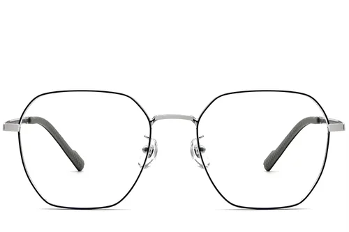 Lunettes géométriques en titane noir #BS1924-0357