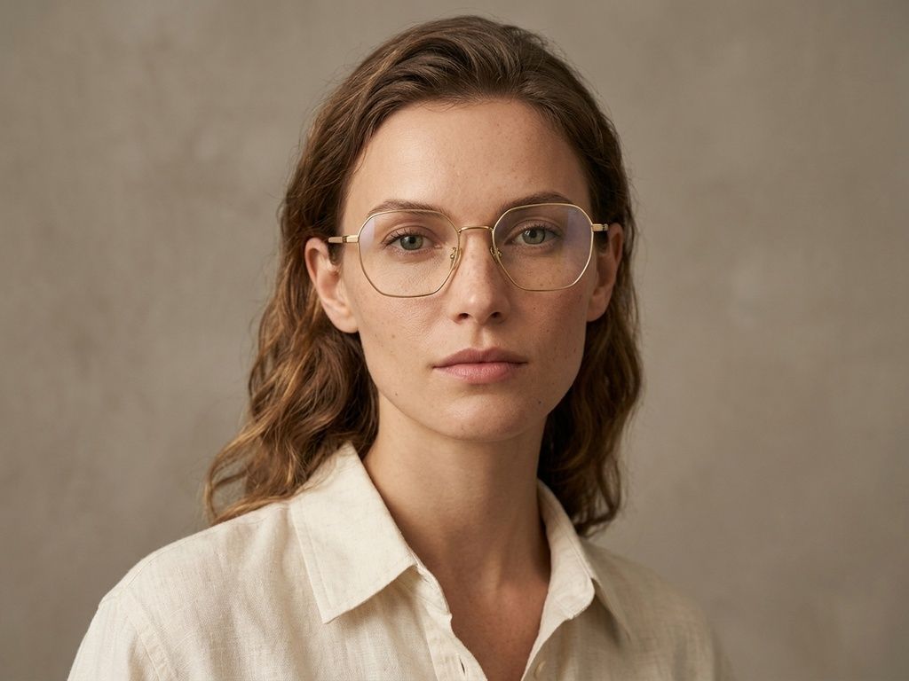 Geometric Golden Titanium Glasses #BS1924-0358
