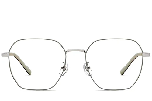 Lunettes géométriques en titane gris #BS1924-0359