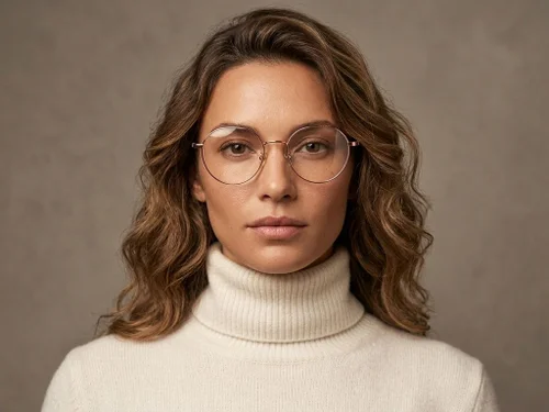 Lunettes ovales en titane rose #BS1924-0360