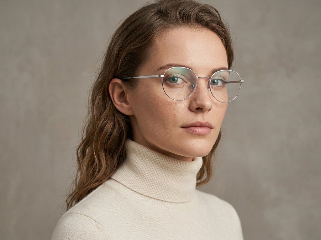 Oval Silver Titanium Glasses #BS1924-0361