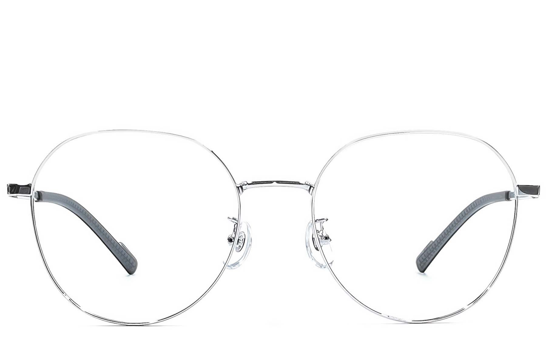 Oval Silver Titanium Glasses #BS1924-0361