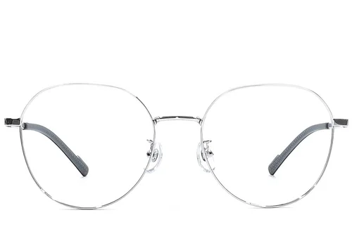 Lunettes ovales en titane argenté #BS1924-0361