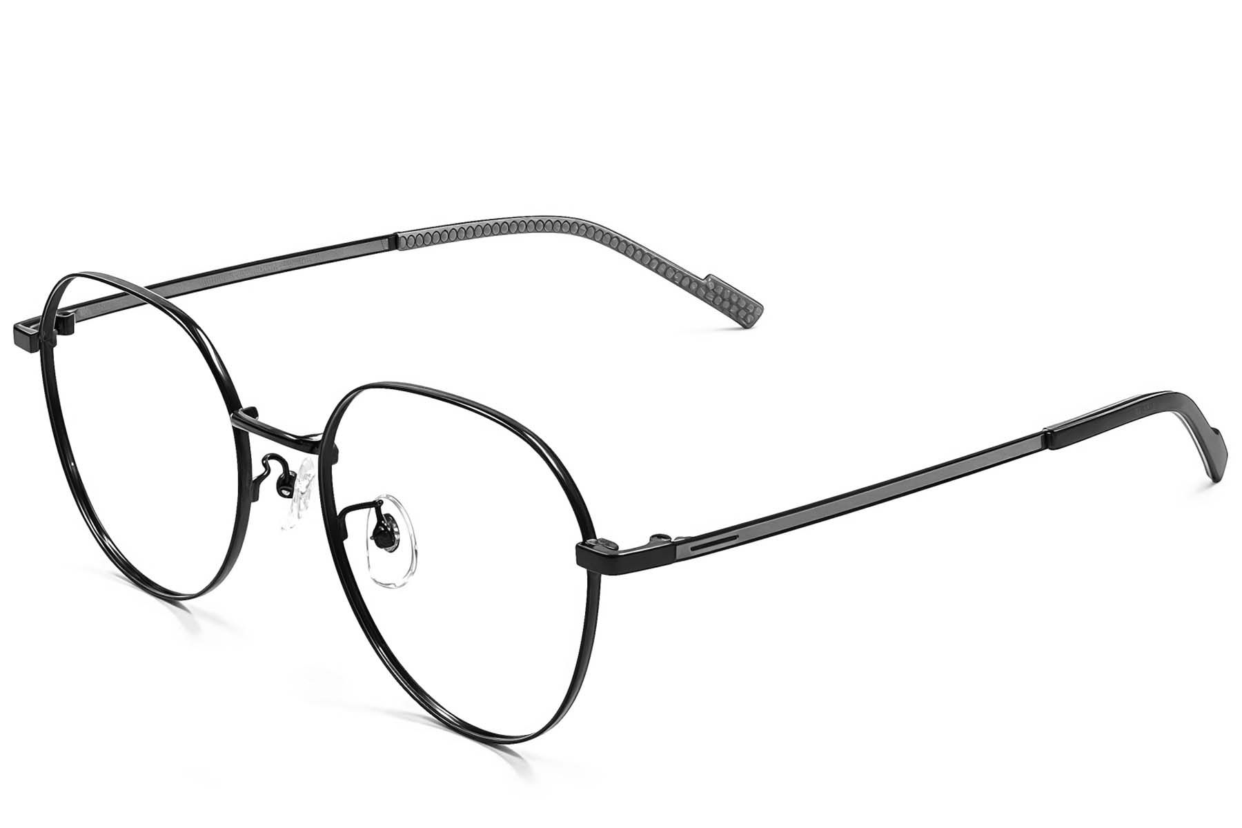 Lunettes ovales en titane noir #BS1924-0362