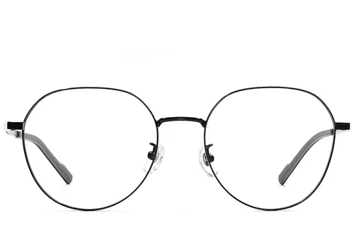 Lunettes ovales en titane noir #BS1924-0362