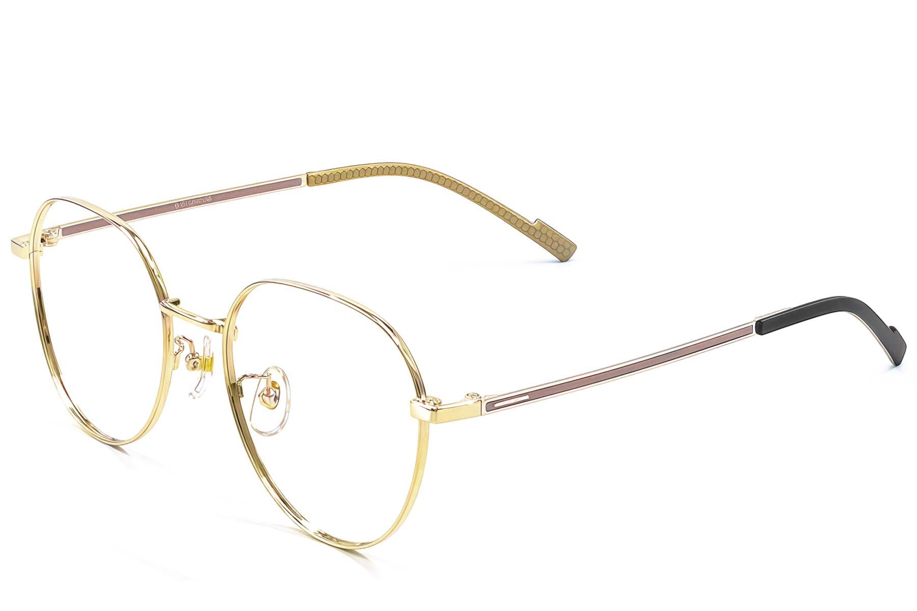 Oval Golden Titanium Glasses #BS1924-0365