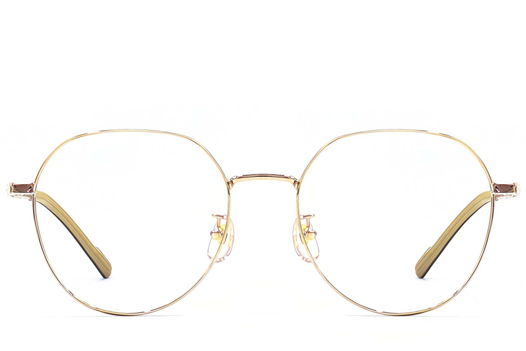 Oval Golden Titanium Glasses #BS1924-0365