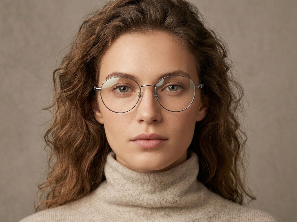 Oval Grey Titanium Glasses #BS1924-0366