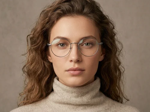 Lunettes ovales en titane gris #BS1924-0366